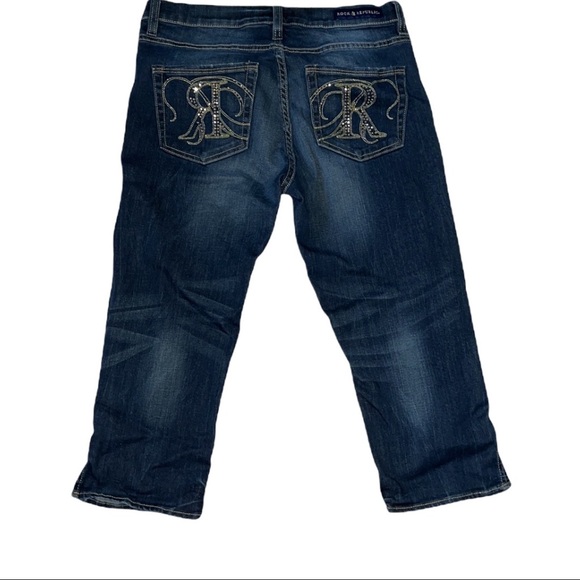 ROCK & REPUBLIC dark blue denim jeans. Woman’s size 10 - Picture 2 of 16